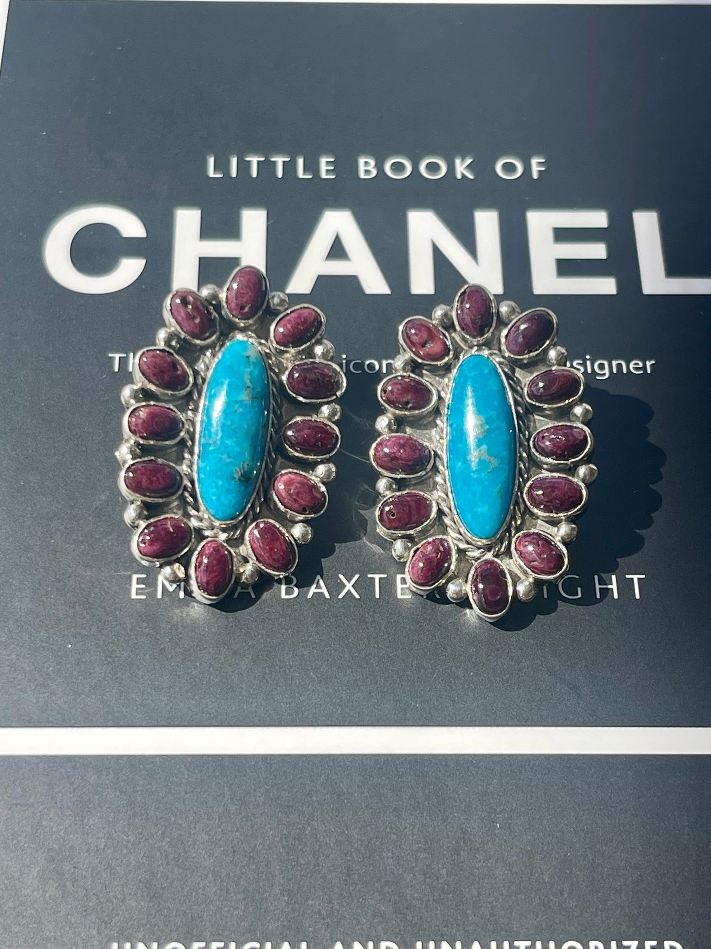 Purple Spiny & Turquoise Cluster Earrings