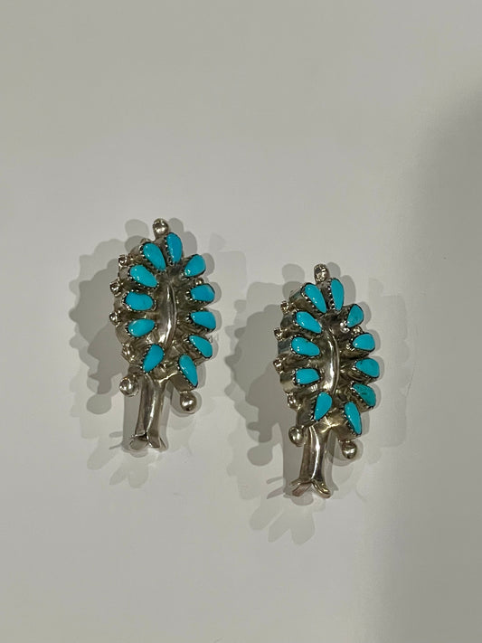 Turquoise Squash Blossom Earrings