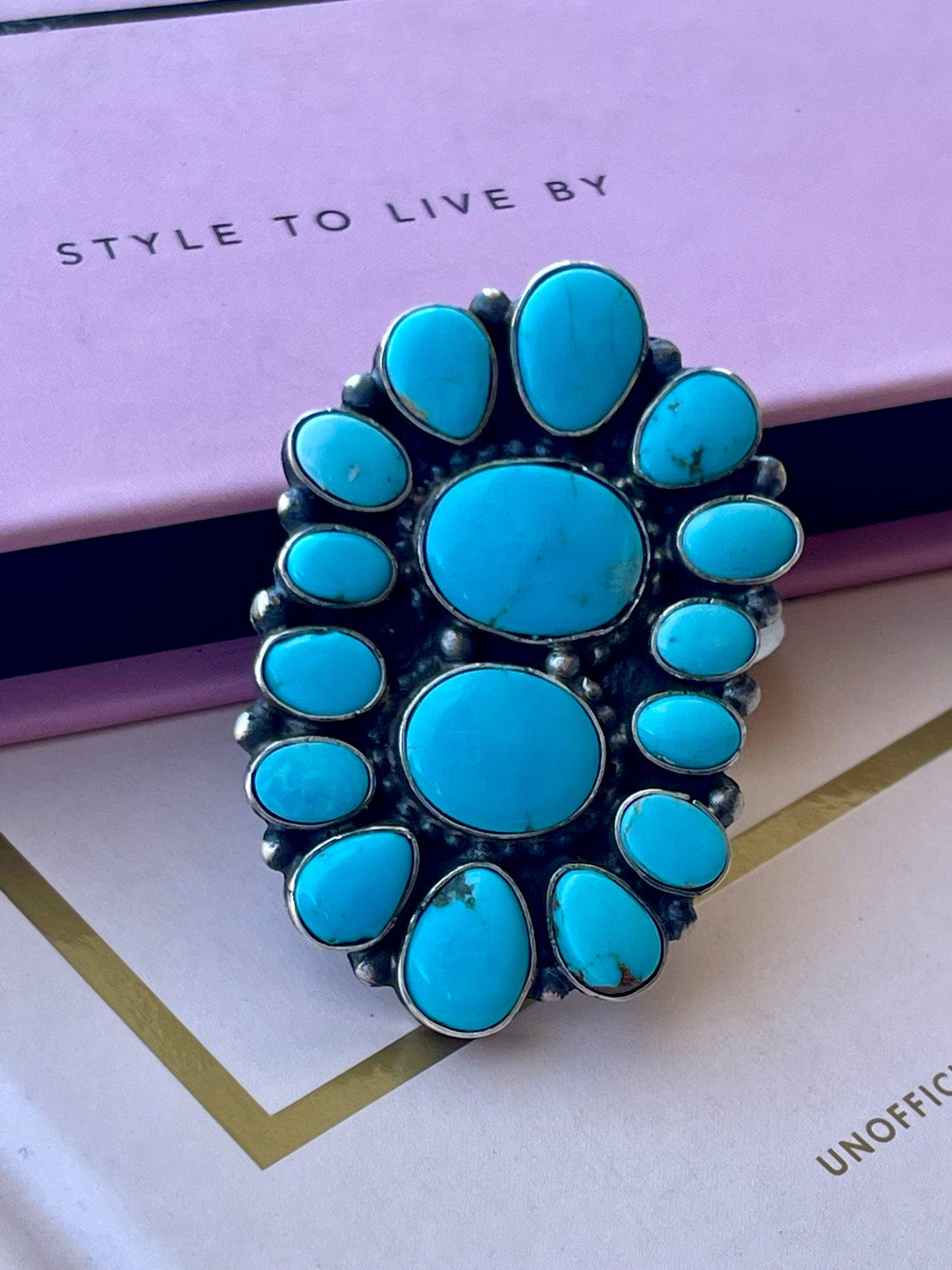 Turquoise Statement Cluster Ring