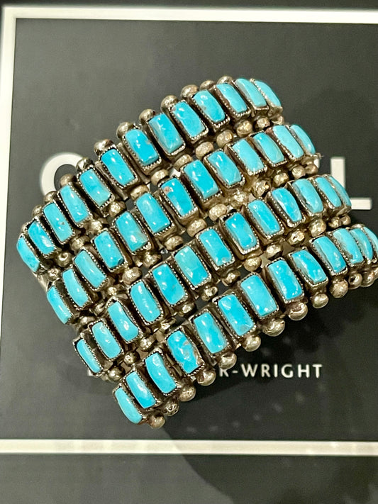 4 Row Vintage Turquoise Cuff