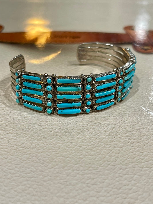 Turquoise Needlepoint Cuff