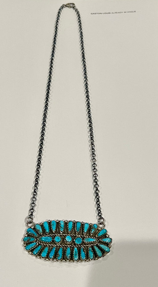 Turquoise Cluster Necklace