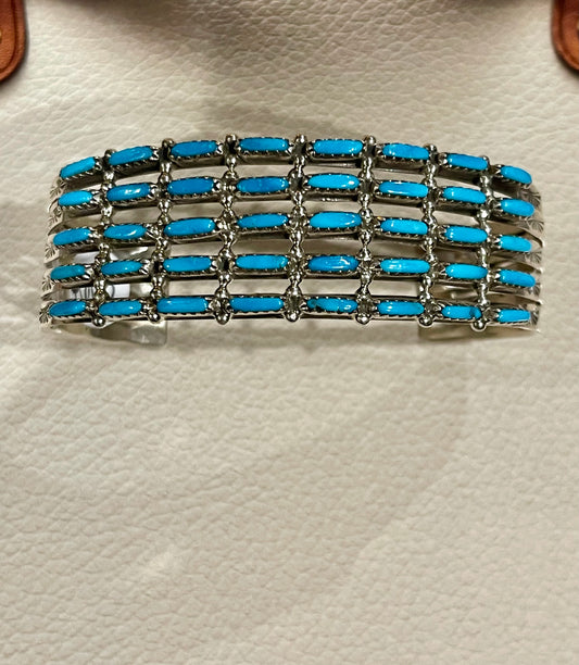 Turquoise Needlepoint Cuff