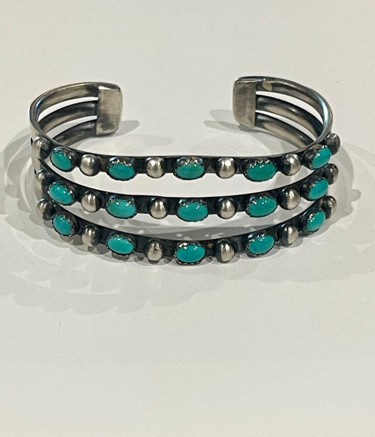 3 row Turquoise Cuff