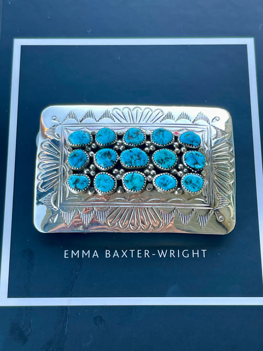 Turquoise Square Stamped Buckle