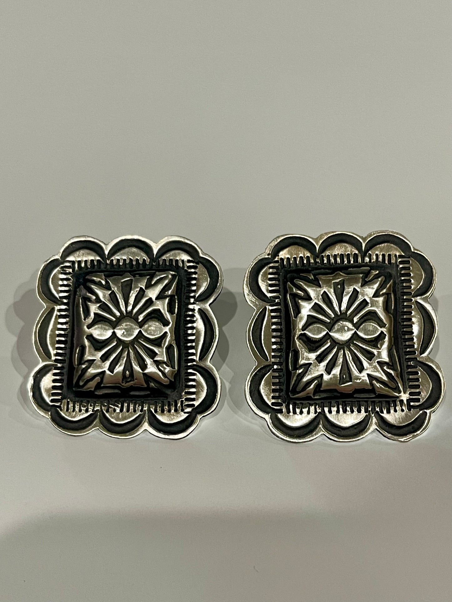 Square Stamped Post Earrings