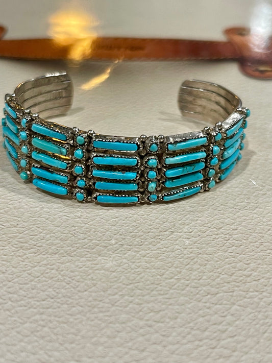 Turquoise Needlepoint Cuff