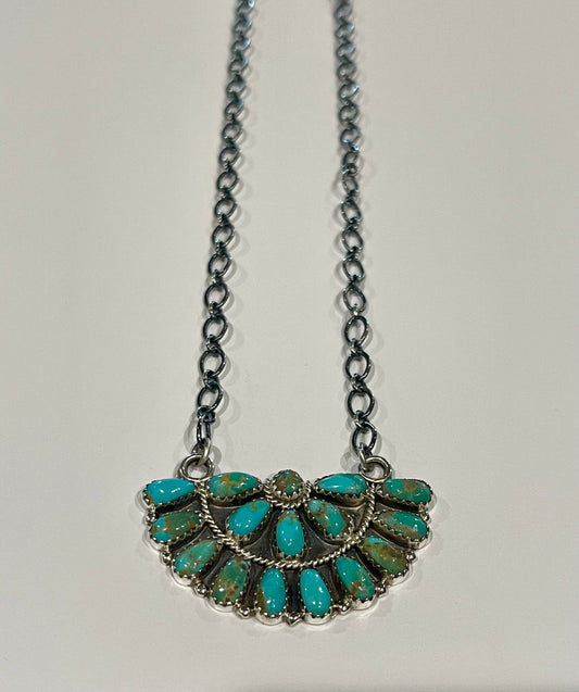 Turquoise Half Cluster Necklace