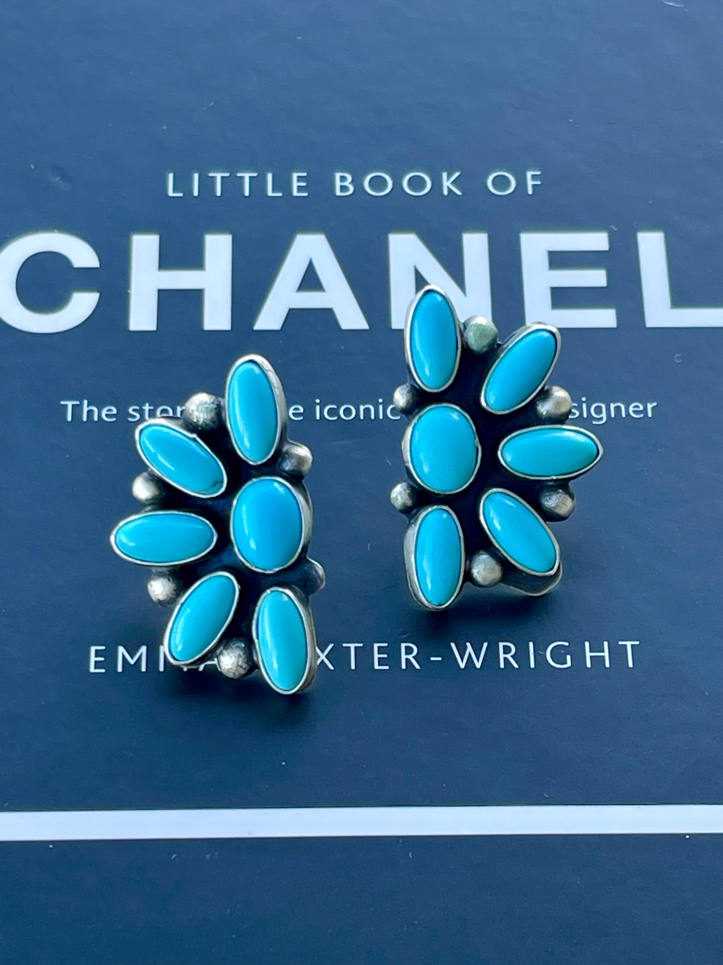 Turquoise Half Cluster Earrings