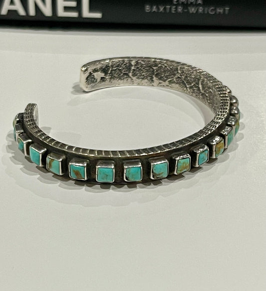 Turquoise Multi Stone Square Cuff