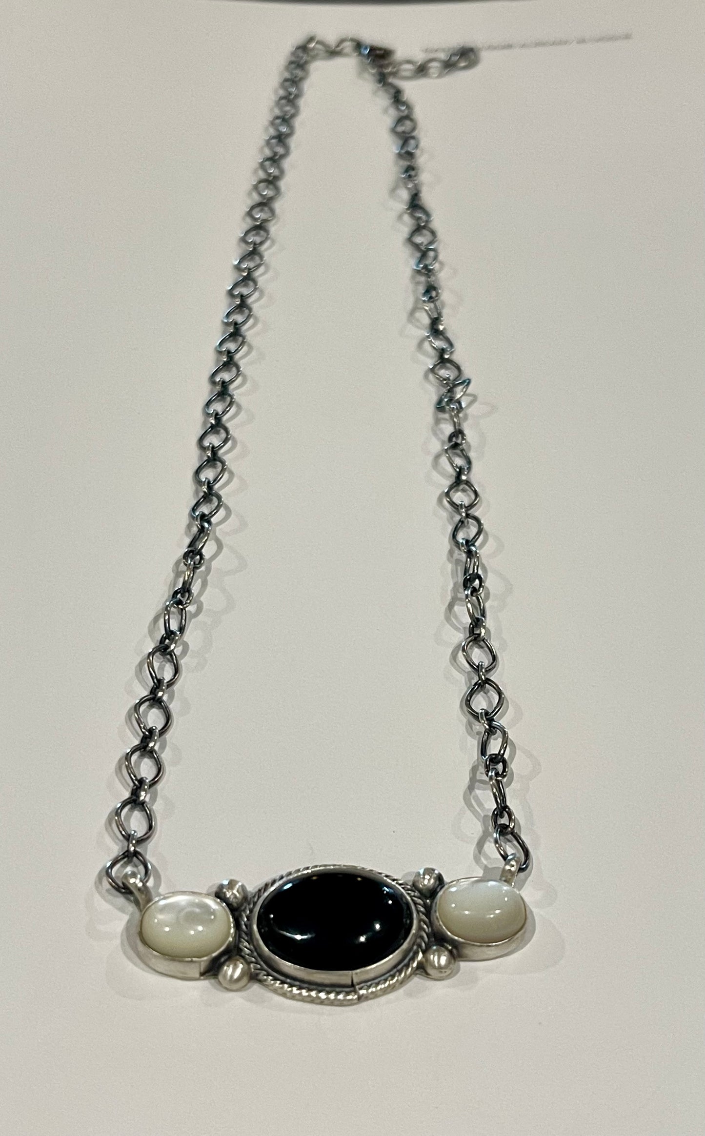 Mother Of Pearl & Onyx Necklace