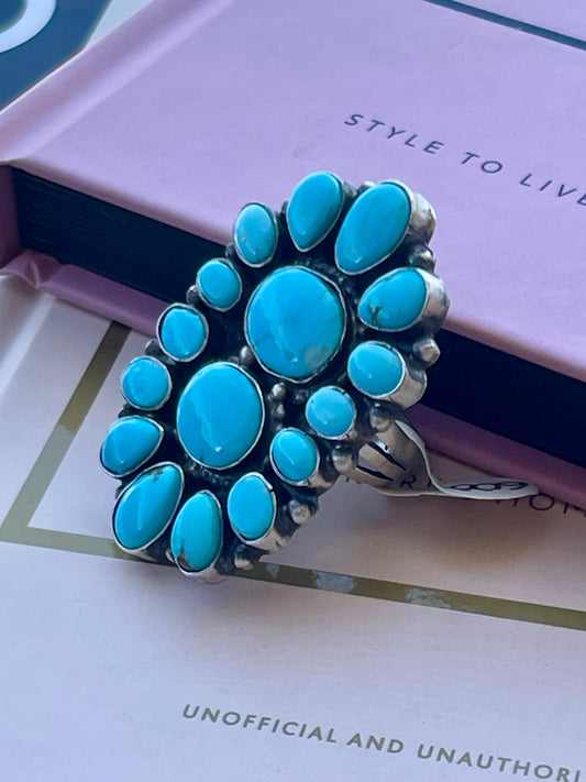 Turquoise Statement Cluster Ring