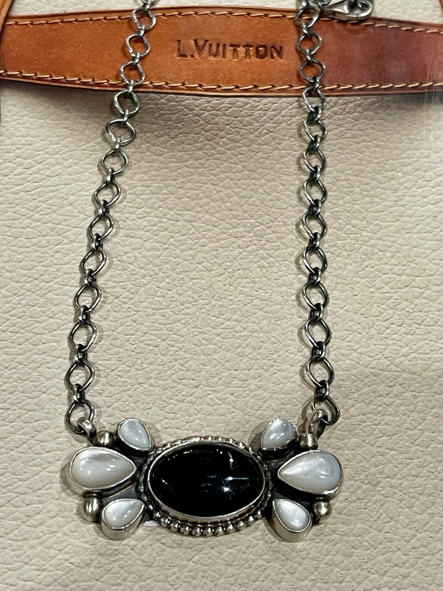 Mother Of Pearl & Onyx Necklace